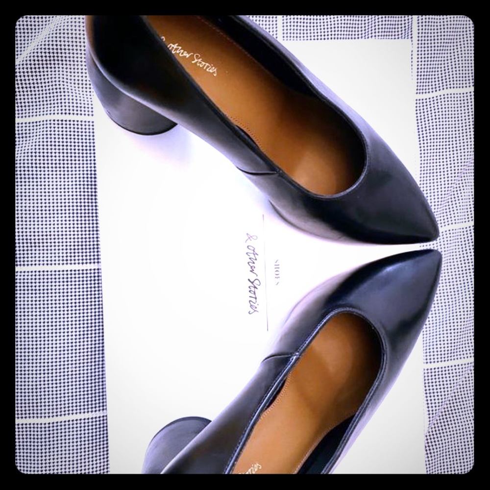 Black block heels